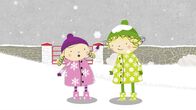 Nele & Nora – Nora und Nele bewundern eine Schneeflocke.