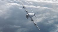 Mayday - Alarm im Cockpit – Flugzeug in den Wolken. (computergeneriertes Bild)