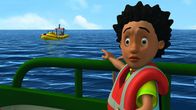 Feuerwehrmann Sam – Mandy entdeckt, dass das Rettungsboot ins offene Meer treibt.