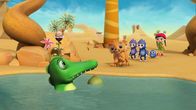 Wissper – Wissper - Samson will spielen - Der kleine Löwe Samson ist ständig völlig aufgedreht und nervt die anderen Tiere ordentlich, denn er möchte unbedingt mit jemand "Kokosnuss-Kicken" spielen! Die wollen aber lieber in Ruhe ihren Mittagsschlaf halten. Wissper macht bei einer Runde mit, doch sie benötigen noch einen weiteren Mitspieler. Foto: ORF/STUDIO 100 MEDIA. Veröffentlichung honorarfrei nur für redaktionelle Berichterstattung in Sendungszusammenhang und mit Copyrightangabe. Kontakt: foto@orf.at