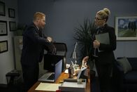 Modern Family – Jesse Tyler Ferguson (Mitchell Pritchett), Kristen Johnston (Brenda).