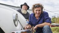 Outback Car Hunters – Beetle before – GT and Dave w/ front bonnet/headlight – landscape .