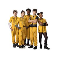 The Astronauts – L-R: Will Rivers (Ben Daon), Samantha 'Samy' Sawyer-Wei (Miya Cech), Martin Taylor (Keith L. Williams), Elliott Combes (Bryce Gheisar), Doria Taylor (Kayden Grace Swan)