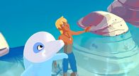 Zoom - Der weiße Delfin – Zoom, der weiße Delfin, und sein bester Freund Yann. Die beiden freuen sich, weil sie Yanns kleine Schwester Marina entdeckt haben.