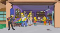 Die Simpsons – (v.l.n.r.) Marge; Homer; Maggie; Grampa; Homer, Lisa