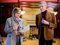 Professor T – L-R: Ingrid Snares (Sarah Woodward), The Dean (Douglas Reith)