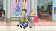 American Dad! – Roger (2.v.l.), Steve (2.v.r.), Francine (r.)