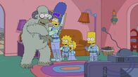 Die Simpsons – (v.l.n.r.) Homer; Marge; Lisa; Maggie; Bart