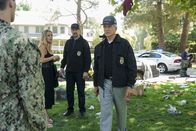 Navy CIS: L.A. – L-R: Sheba Nicholas (Tara Holt); Timothy McGee (Sean Murray); Leroy Jethro Gibbs (Mark Harmon)