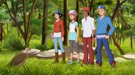 Lenas Ranch – (v.l.) Lena, Anna, Angelo und Nico finden einen verwundeten Geier.