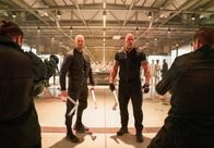 Fast & Furious: Hobbs & Shaw – l-r:Deckard Shaw (Jason Statham), Luke Hobbs (Dwayne 'The Rock' Johnson).