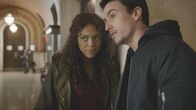Bull – L-R: Jaime Lee Kirchner as Danny James and Huw Collins as Gabe