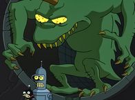Futurama – L-R: Nibbler, Bender, El Chupanibre