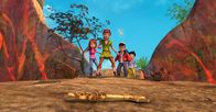 Peter Pan - Neue Abenteuer – Peter Pan und seine Freunde müssen an den Schlüssel kommen, um die Aufgabe eines Wettbewerbes zu lösen. Das ist gar nicht so einfach, denn die Erde wackelt und sie sind oberhalb des Vulkans.