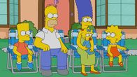 Die Simpsons – (v.l.n.r.) Bart; Homer; Maggie; Marge; Lisa