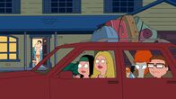 American Dad! – (v.l.n.r.) Stan Smith; Hayley Smith; Francine Smith; Klaus; Roger; Steve Smith