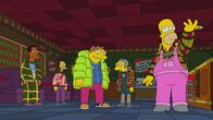 Die Simpsons – (v.l.n.r.) Lou; Lenny; Barney; Moe; Homer