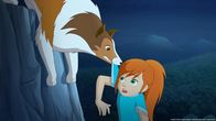 Lassie – Lassie rettet Zoé in letzter Sekunde vor dem Absturz.
