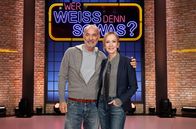 Wer weiß denn sowas? – Treten bei "Wer weiß denn sowas?" gegeneinander an: Der Schauspieler Heiner Lauterbach (l.) und die Schauspielerin Katja Flint (r.).