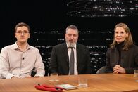 Sternstunde Philosophie – v.li.: Ole Nymoen, Podcaster und Autor, Georg Häsler, Sicherheitsexperte und Journalist «NZZ», Katja Gentinetta, Politische Philosophin und Publizistin