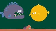 Animanimals – Der Kugelfisch bläst sich auf und erschreckt den bösen Fisch.