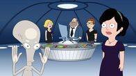 American Dad! – L-R: Roger, Francine, Stan, Steve, Hayley