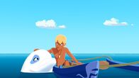 Zoom - Der weiße Delfin – Yann (r.) ist mit seinem Freund Zoom auf dem Meer unterwegs. Gemeinsam wollen sie herausfinden, was Maui-Delfine fressen. Dazu hat Yann extra eine versteckte Kamera gebaut.