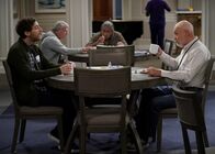 B Positive – Drew Dunbar (Thomas Middleditch, l.); Harry (Hector Elizondo, r.)