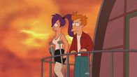 Futurama – Der Versuch, einen Wetterballon aufsteigen zu lassen hat fatale Folgen: Fry (r.) und Leela (l.) wollen fliehen, doch es kommt alles ganz anders ...