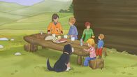 Meine Freundin Conni – Auf einer Almhütte machen Conni und ihre Familie eine Pause.