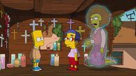 Die Simpsons – (v.l.n.r.) Bart; Milhouse; Maude