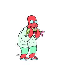 Futurama – Dr. Zoidberg ist ein menschengroßer, krabbenartiger Außerirdischer vom Planeten Decapod 10 und Arzt von Planet Express.