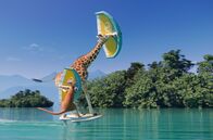Athleticus – Mit allen Mitteln kämpfen die Giraffe und das Känguru um den Sieg in der Wing-Foil-Regatta.