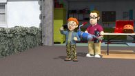 Feuerwehrmann Sam – Starreporter Norman will für Pontypandy Planet von Joes neuster Erfindung, dem „Pogomaster 2000“, berichten.