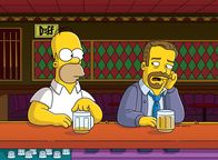 Die Simpsons – Aus Geldmangel lässt sich Homer (l.) auf eine Fernseh-Reality-Show ein und tauscht mit Charles (r.) Ehefrau ...