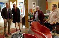 Modern Family – L-R: Mitchell Pritchett (Jesse Tyler Ferguson), Gloria Delgado-Pritchett (Sofía Vergara), Jay Pritchett (Ed O'Neill) and Cameron Tucker (Eric Stonestreet)