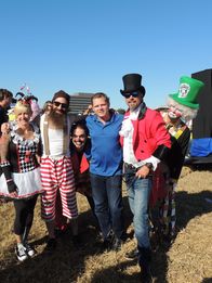 Fast N' Loud – The GMG Flugtog team, Christie Brimberry, K.C. Mathieu, Aaron Kaufman, Richard Rawlings, and Jason Ellis, pose before the competition.