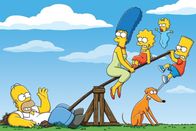 Die Simpsons – (v.l.n.r.) Homer; Marge; Lisa; Maggie; Bart