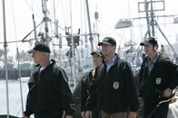 Navy CIS – Haben einen neuen verzwicken Fall zu lösen: Gibbs (Mark Harmon, l.), Ziva (Cote de Pablo, 2.v.l.), Tony (Michael Weatherly, 2.v.r.) und McGee (Sean Murray, r.) ...