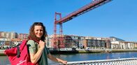 Wunderschön! – Anne Willmes an der Biskaya-Brücke (bei Bilbao), UNESCO Weltkulturerbe oder Älteste Schwebefähre der Welt