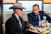 Blue Bloods - Crime Scene New York – ìClose to Homeî ñ Danny partners with Texas Ranger Waylon Gates (Lyle Lovett) again to deliver an infamous drug cartel boss to arraignment, but the mission becomes complicated when the criminal threatens to harm the Reagans. Also, Erin is thrust into the spotlight when she takes on a highly contentious assault case involving a beloved basketball star; Eddie forms an unlikely alliance to solve a cold murder case; and Frank and Jamie clash when Frank denies a request for Jamie to go undercover, on BLUE BLOODS, Friday, March 10 (10:00-11:00 PM, ET/PT) on the CBS Television Network. Pictured: Lyle Lovett as Mayor Waylon Gates and Donnie Wahlberg as Danny Reagan. Photo: John Paul Filo/CBS