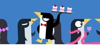 Animanimals – Der Kellner verteilt die Torte.