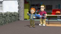 Feuerwehrmann Sam – Starreporter Norman will für Pontypandy Planet von Joes neuster Erfindung, dem „Pogomaster 2000“, berichten.