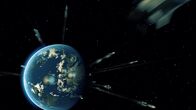 Fabriken der Superlative – CGI image - Rockets leave planet earth.