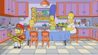 Die Simpsons – (v.l.n.r.) Lisa; Bart; Marge; Homer