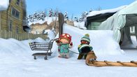 Snowsnaps' Winterspiele – Nele koppelt Jonas‘ Waggon an.