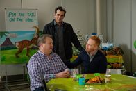 Modern Family – L-R: Cameron Tucker (Eric Stonestreet), Phil Dunphy (Ty Burrell), Mitchell Pritchett (Jesse Tyler Ferguson)