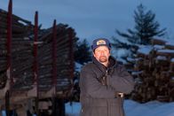 Holzfäller extrem – Rudy Pelletier on a worksite at the Pelletier's vast logging operation in Northern Maine.