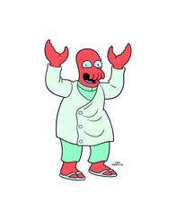 Futurama – Dr. Zoidberg ist ein Hummer, Mannschaftsarzt im Y3K und geht nur in Sandalen.