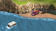 Feuerwehrmann Sam – Feuerwehrmann Sam zieht den Schulbus aus dem Meer.